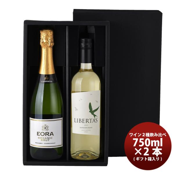 高コスパ！ スパークリングワイン ＆ 白ワイン 2本セット ギフト箱入り スペイン チリ お酒 新生...