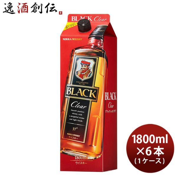 ブラックニッカ クリア 紙パック 1800ml 1.8L 6本 1ケース アサヒ ウイスキー 父の日...