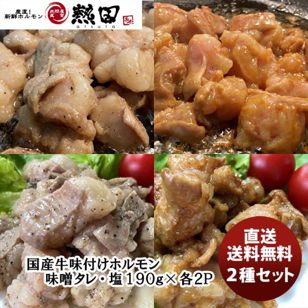 国産牛 味付けホルモン(タレ・塩) ２００g 各２パック  新発売　お弁当　おかず　おつまみ　メーカ...