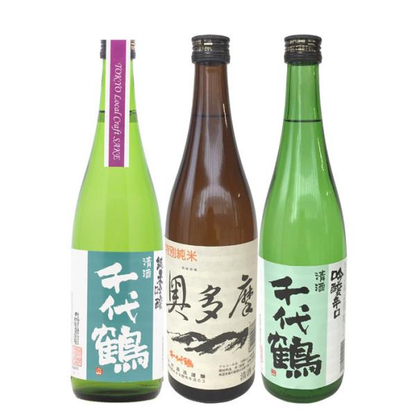 千代鶴 3本 飲み比べセット 日本酒 720ml 純米吟醸 特別純米 吟醸 中村酒造 東京
