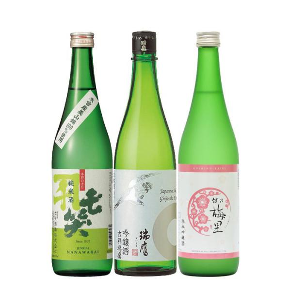 ワイングラスでおいしい日本酒アワード 2021 最高金賞酒 3本 飲み比べセット 720ml 七笑 ...