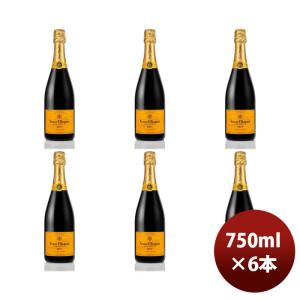 ヴーヴクリコ イエローラベル ブリュット 正規品 箱無 750ml × 1ケース / 6本 MHD シャンパーニュ シャンパン のし・ギフト・サンプル各種対応不可｜isshusouden