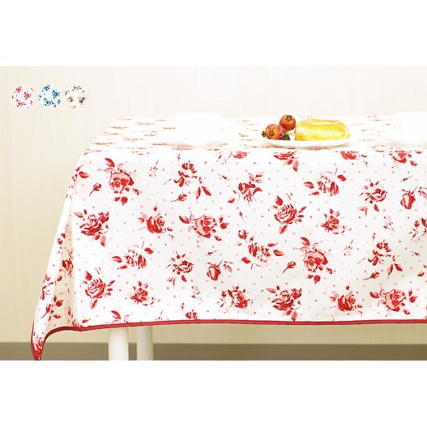 テーブルクロス　ドットローズ　230×140cm（はっ水加工）