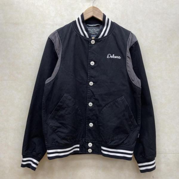 DELUXE デラックス ジャンパー、ブルゾン ジャケット、上着 Jacket ラインリブ ロゴ ワ...