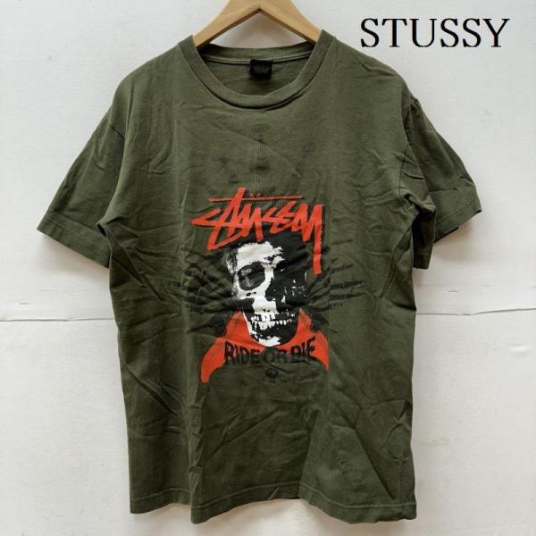 STUSSY ステューシー 半袖 Tシャツ T Shirt  フロント スカル プリント RIDE ...