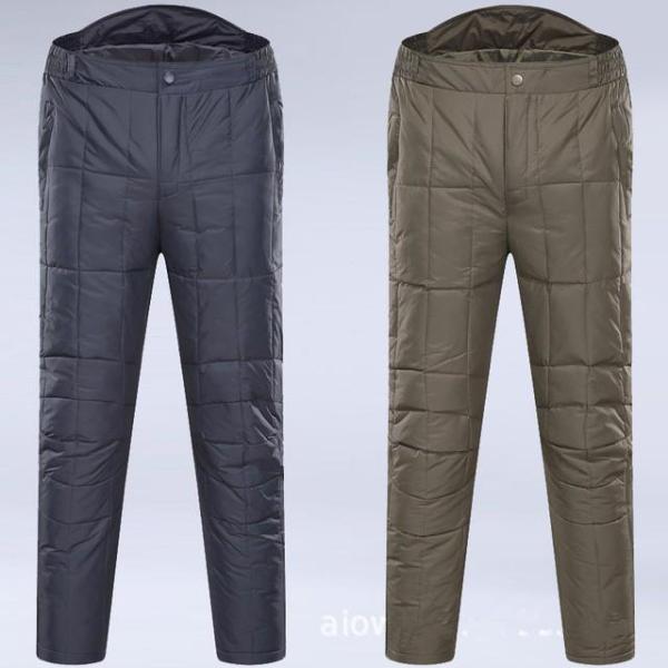ダウンパンツ　軽量パンツ　あったか秋冬パンツ　キルティングダウンパンツ リブ裾 メンズ ボトムス ア...
