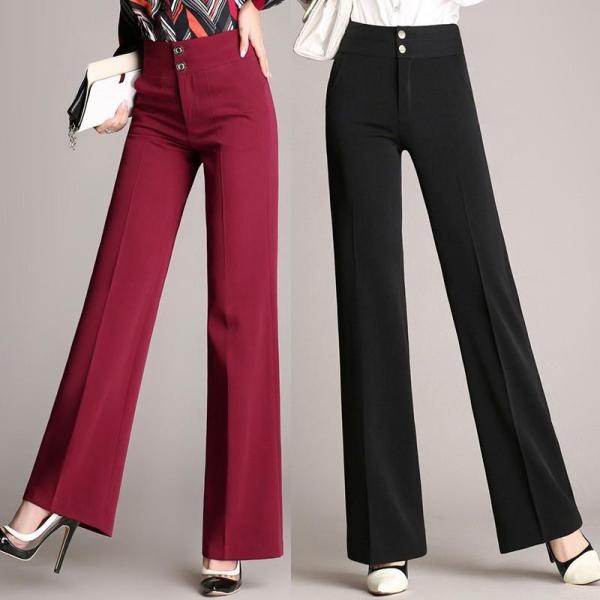 【値下げ】ガウチョパンツ 春夏ハイウエスト レディース通勤用ロングパンツ スーツパンツ ワイド ゆっ...