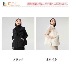 ダウンベスト レディース 冬ベスト 羽毛 フェ...の詳細画像3