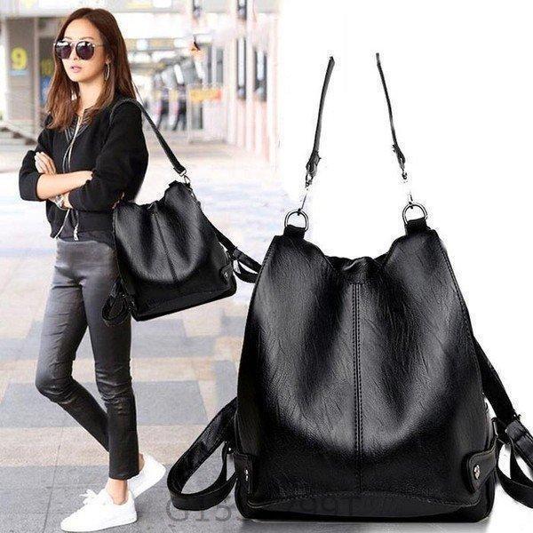 2wayリュックレディースハンドバッグ鞄おしゃれ大人カジュアルファッション愛いかわいいレザー黒ブラッ...