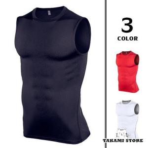 加圧シャツ メンズ スポーツウェア タンク ノースリーブ アンダー Tシャツ コンプレッションウェア インナー トレーニング 夏