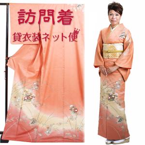 訪問着 レンタル 正絹 50代 卒業式 必要なもの一式 結婚式 薄オレンジ