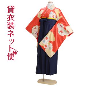十三参り 着物 子供振袖レンタル 朱赤 花柄 菊 ぼたん 綸子 着物