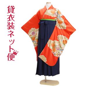 十三参り 着物 子供振袖レンタル 朱赤 花柄 菊 ぼたん 綸子 着物