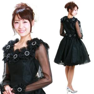 フォーマル レディース レンタル 結婚式 服装 7号-9号 黒 ワンピース