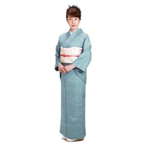 色無地 レンタル 袷 10月〜5月向け 一ツ紋 ブルーグレー色 着物 入学式