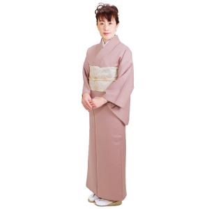 色無地 レンタル 袷 10月〜5月向け 正絹 一ツ紋 オレンジ色 着物 入学 