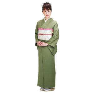 色無地 レンタル 袷 10月〜5月向け 一ツ紋 ブルーグレー色 着物 入学式