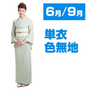 色無地 レンタル 袷 10月〜5月向け 一ツ紋 ブルーグレー色 着物 入学式