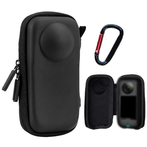 Insta360 X4 Air ケース カバー かばん ポーチ ポータブル PUレザー調 カラビナ付...