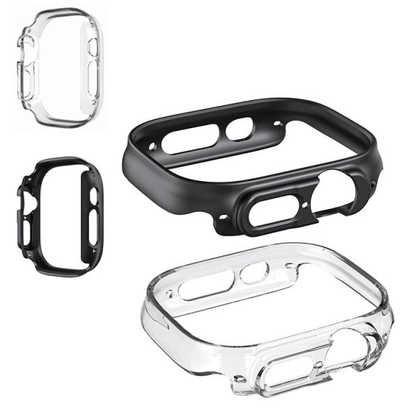 Apple Watch Series 9/8/7/Ultra 2/1 ケース クリア ブラック カバ...