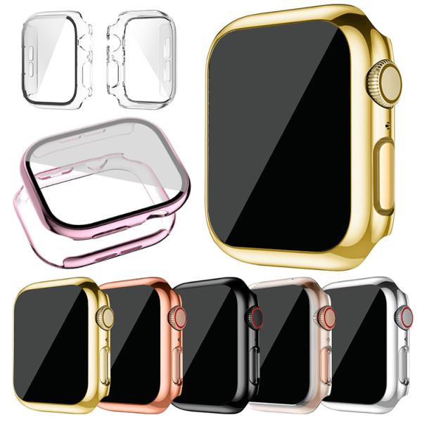 Apple Watch Series 11/10 ケース 耐衝撃 カバー メッキ 強化ガラス ガラス...