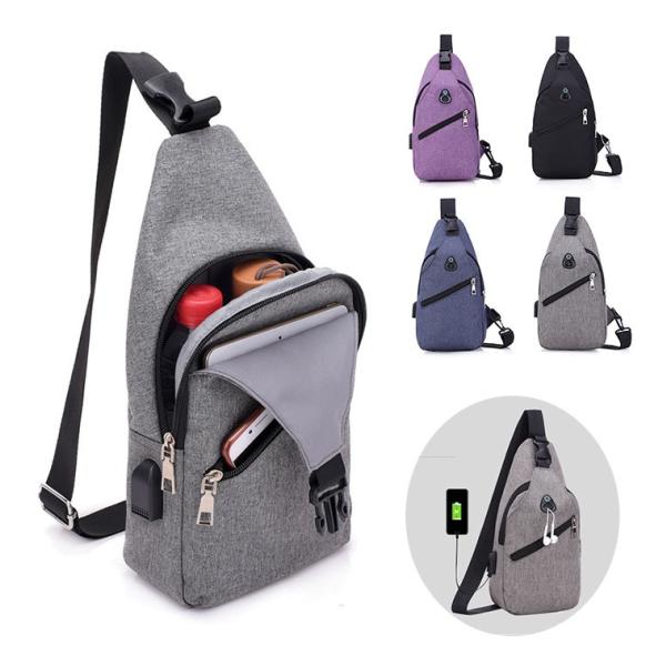斜めがけバッグ ワンショルダーバッグ ボディバッグ USB充電ポート付き 軽量 耐傷 スリングバッグ...