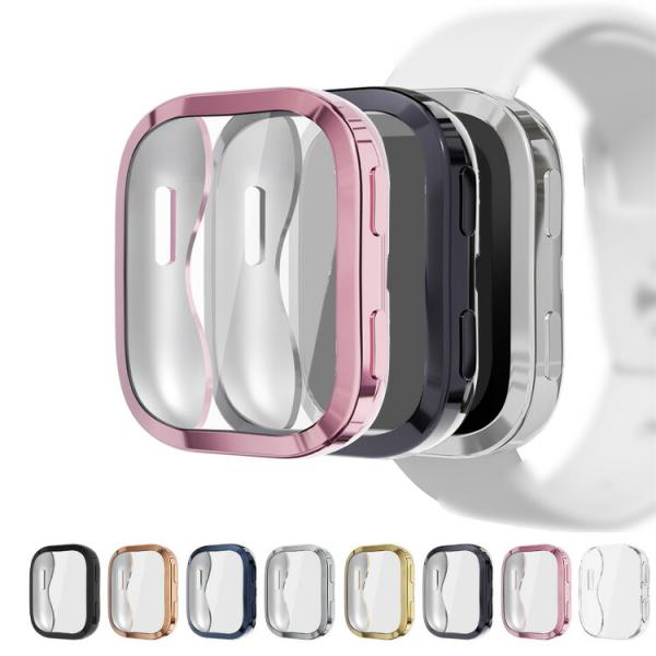 Amazfit Bip 6 ケース カバー メッキ / クリア 液晶保護 フィルム一体 ボタン保護付...