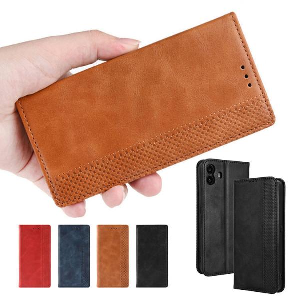 CMF Phone 1 ケース 手帳型 カバー PUレザー 格子柄 市松模様 手帳型PUレザーケース...