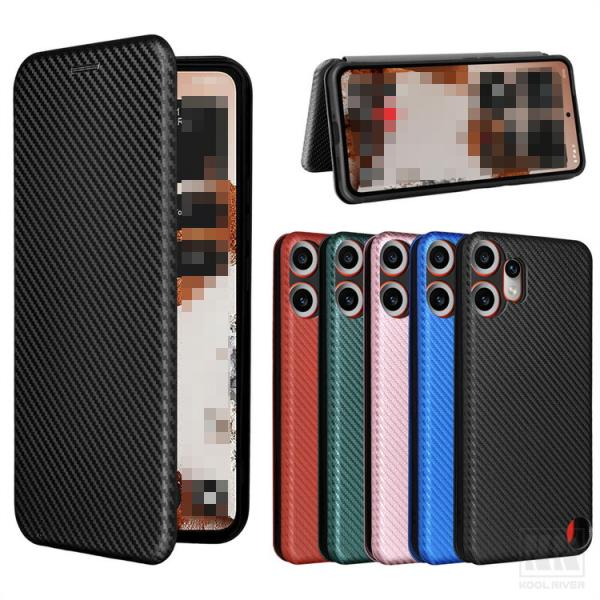 CMF Phone 2 Pro ケース 手帳型 カバー PUレザー カーボン調 手帳型PUレザーケー...