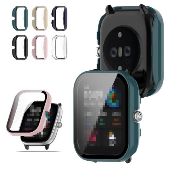Amazfit GTS 4 Mini ケース 強化ガラス (ガラスフィルム) 付き 液晶カバー シン...
