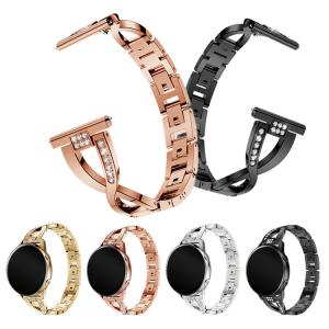 Galaxy Watch3 45mm/41mm 交換バンド ステンレス ベルト エレガント 可愛/かわいい クリスタル風デコレーション 時計ベルト 22mm/20mm メタル 交換リスト