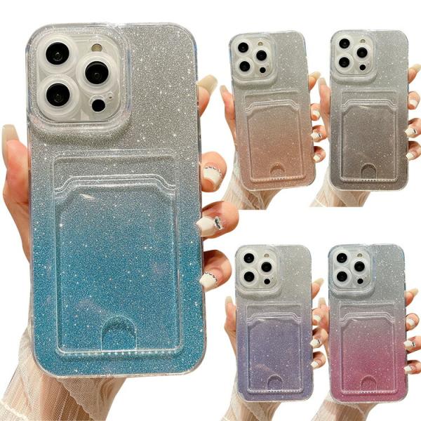 iPhone16 ケース カバー TPU ソフトケース カード収納 グラデーション 可愛い お洒落 ...