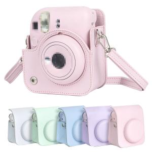 FUJIFILM instax mini 12 ケース カバー ショルダーストラップ付き PUレザー レディース 肩掛け カメラバッグ カメラケース おすすめ チェキケース｜it-donya