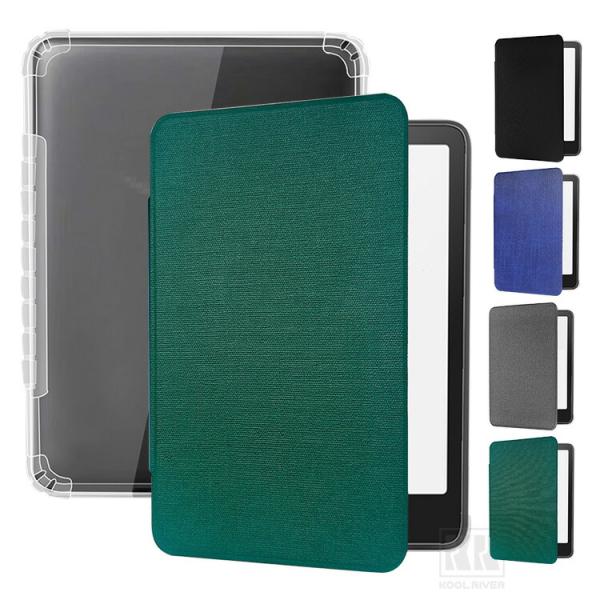 Kindle Colorsoft ケース 7インチ 耐衝撃  キャンバス調 手帳型 カバー 背面透明...