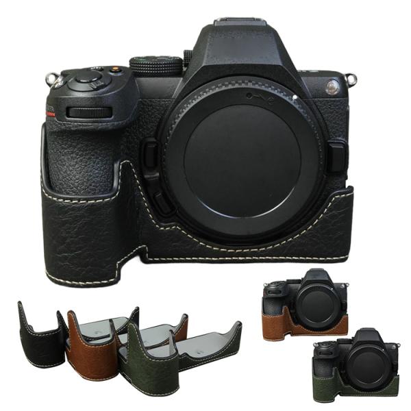 Nikon Z5II ケース カメラケース PUレザーハーフケース ハーフカバー 保護ケース シンプ...