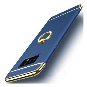 Samsung Galaxy Note8 ケース/カバー シンプル スリム メッキ仕上げ スマホリング付き ギャラクシーノート8 リングブラケット ハードカバー おすすめ｜it-donya
