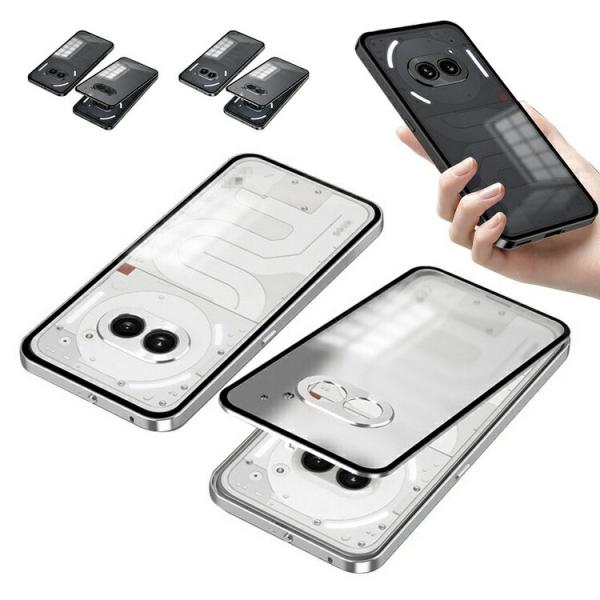 Nothing Phone 2a ケース カバー アルミバンパー 背面半透明 背面パネル付き かっこ...