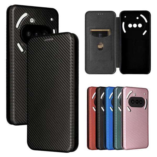Nothing Phone 3a ケース 3a Pro 手帳型カバー PUレザー カーボン調 カード...