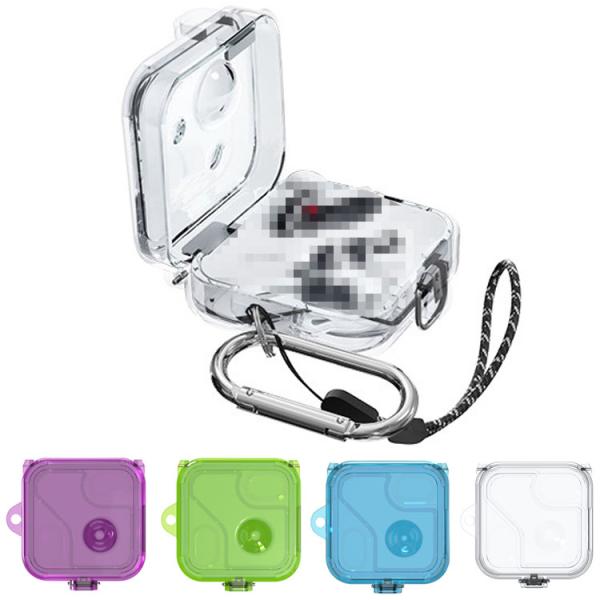 Nothing Ear (2) クリアケース カバー 耐衝撃 透明 カラビナ付き ストラップ付き グ...