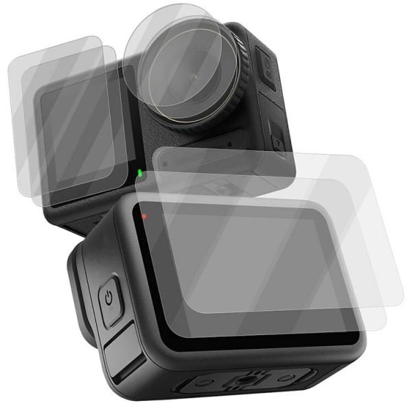 Osmo Action5 ガラスフィルム 強化ガラス 液晶保護フィルム+サブディスプレイ液晶保護フィ...
