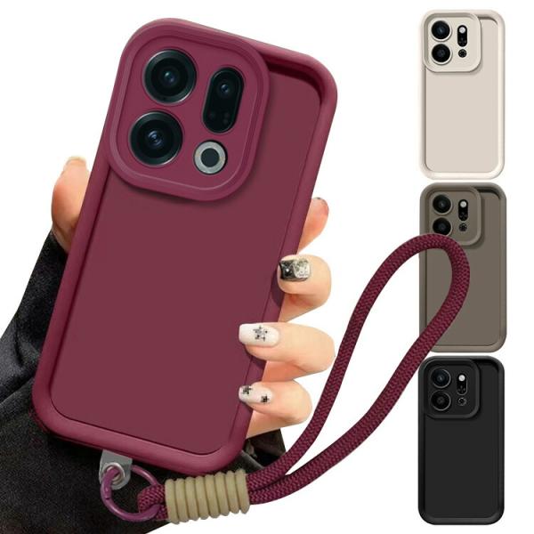 OPPO Find X9 ケース 耐衝撃 カバー TPU ソフトケース ストラップ付き 可愛い お洒...