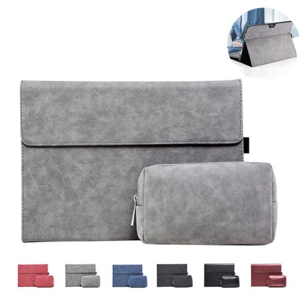 Surface Pro 7 ケース/カバー 手帳型 かわいい PU レザー 電源収納ポーチ付き ペン...