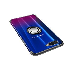 OPPO Reno A クリアケース/カバー TPU 透明 片手持ちリング付き