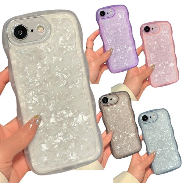 iPhone17e / iPhone16e ケース ウェーブ  TPU ソフト ケース シェル風 波...