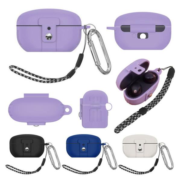 SONY WF-1000XM5 ケース シリコン シンプル カラビナ付き ストラップ付き 保護カバー...