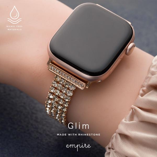 アップルウォッチ バンド レディース ラインストーン ジルコニア チャーム キラキラ ゴールド シル...