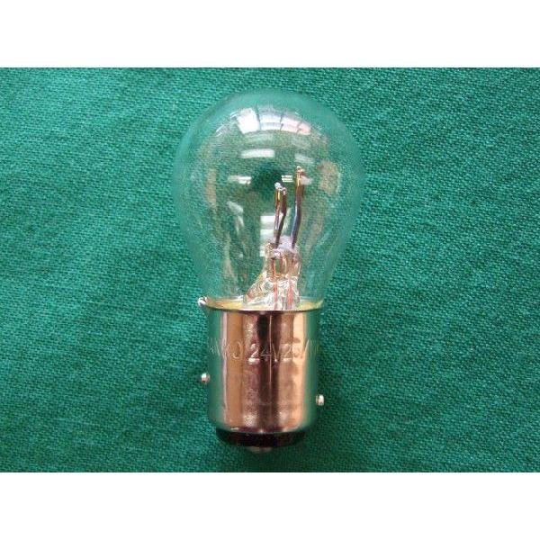 24v×25w×10wバルブ　S-25 口金サイズBAY15S【ピン違い】 カラー白