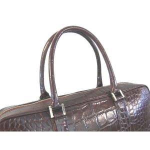 日本製 クロコ型押し 牛革 ブリーフバッグ ソ...の詳細画像1