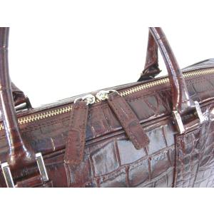 日本製 クロコ型押し 牛革 ブリーフバッグ ソ...の詳細画像2