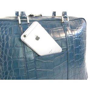 日本製 クロコ型押し 牛革 ブリーフバッグ ソ...の詳細画像3